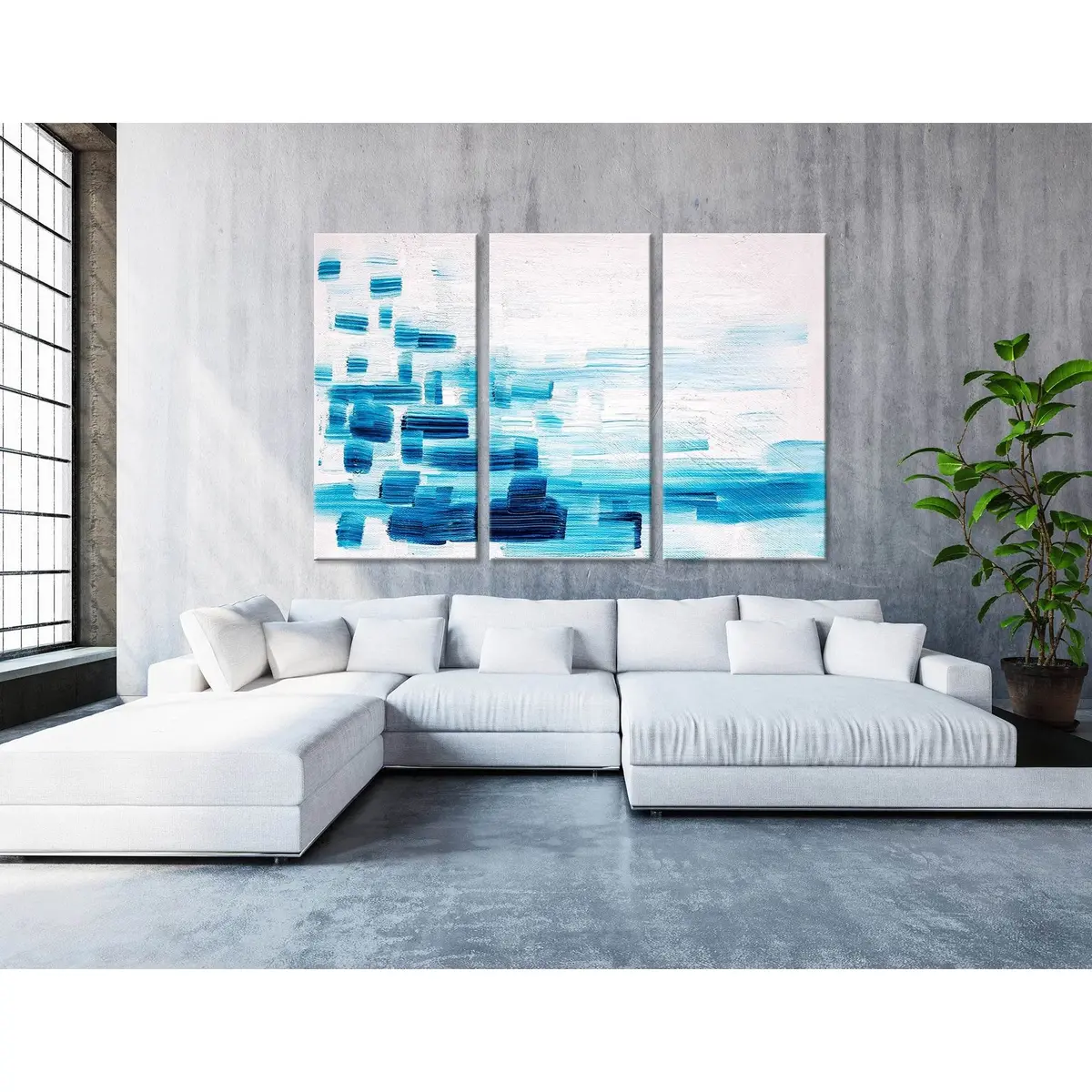 Blue Sea Waves Abstract №04260 Ready To Hang Canvas Print 5