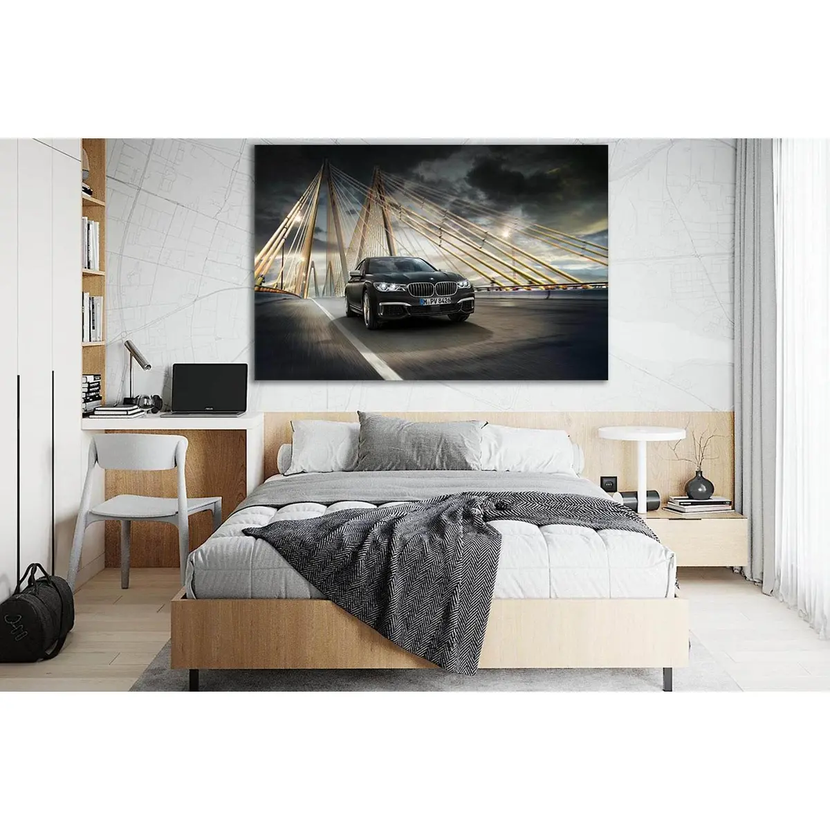 Bmw On The Bridge №Sl1138 Ready To Hang Canvas Print 1