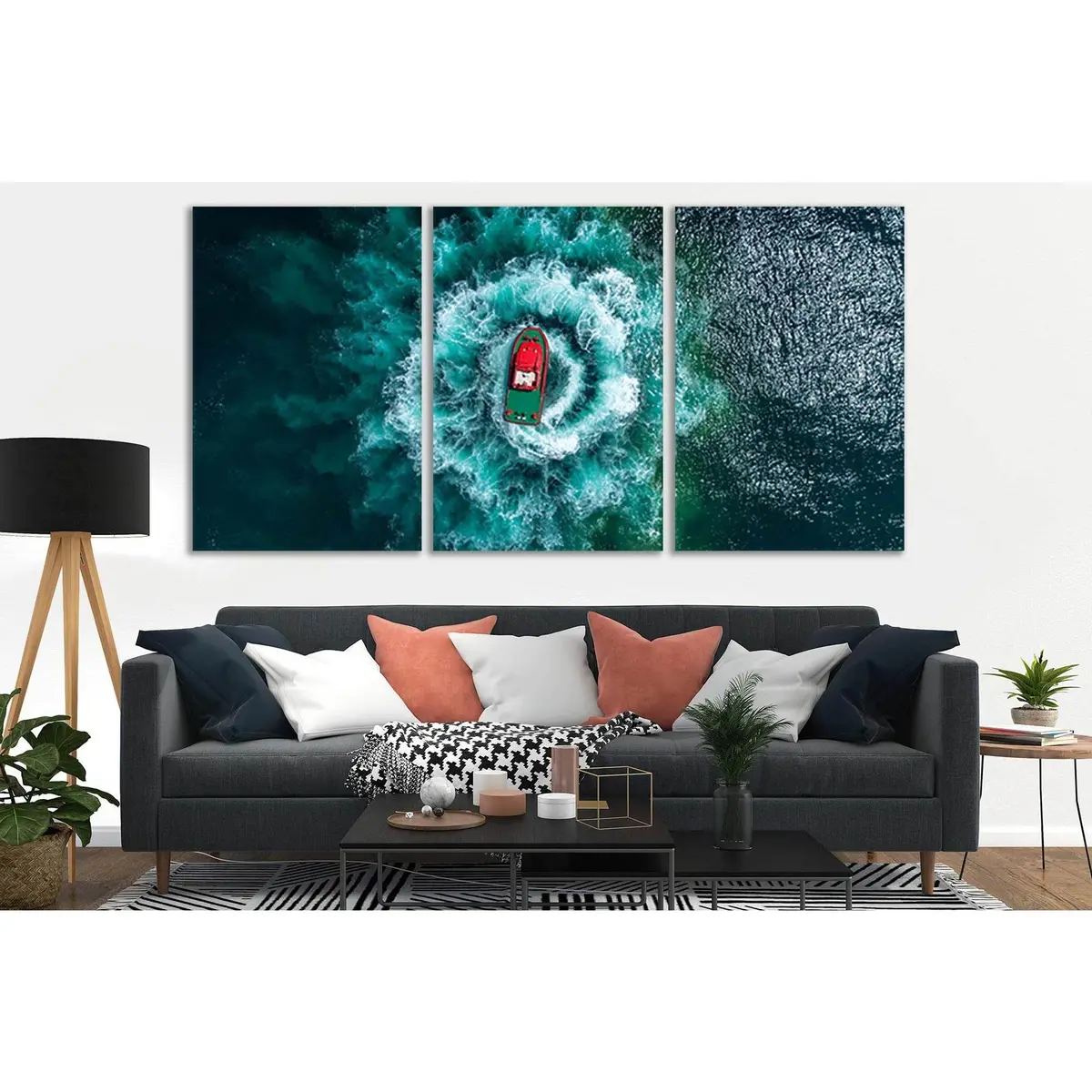 Boat At Sea Top View №Sl151 Ready To Hang Canvas Print 5