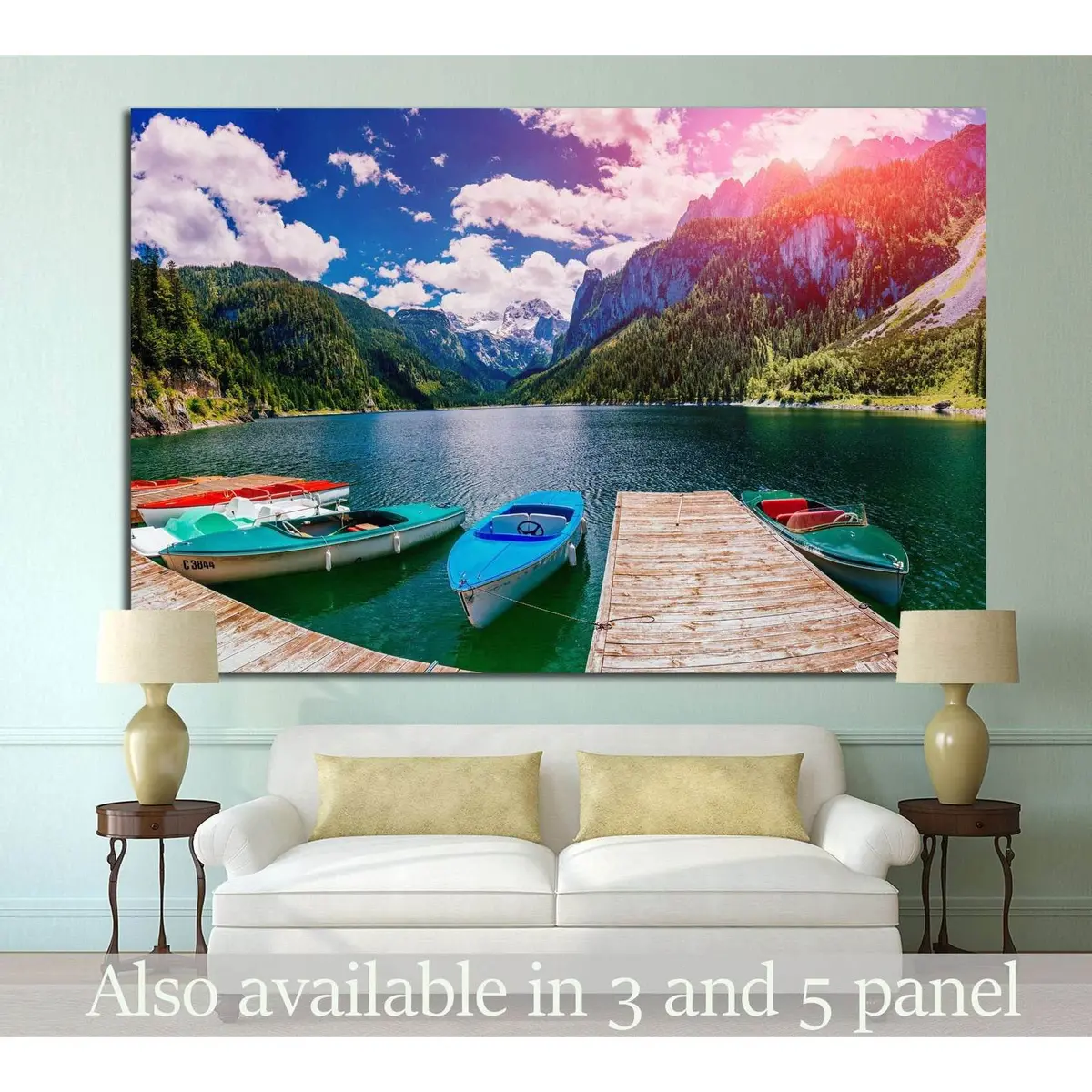 Boat At The Pier №872 Ready To Hang Canvas Print 1