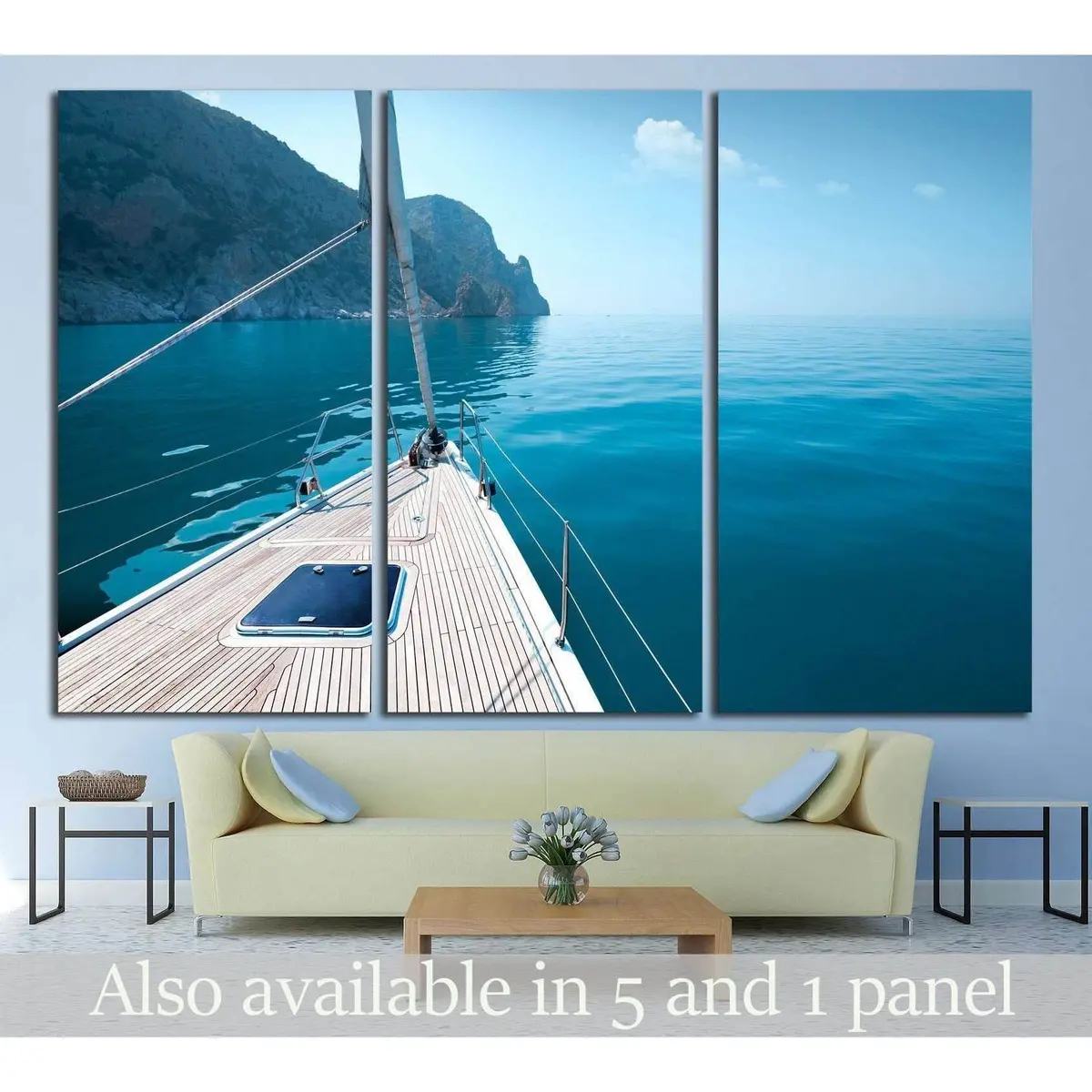 Boat Floats Near The Shore №1407 Ready To Hang Canvas Print 5