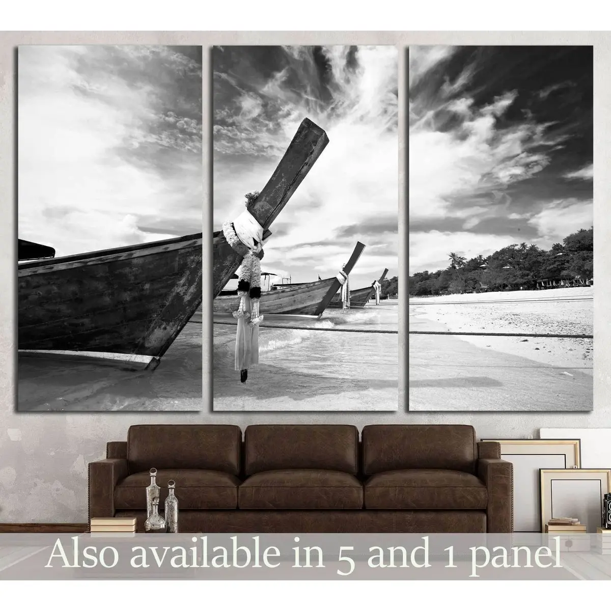 Boat In The Tropical Sea. Phi Phi Island. Thailand №2668 Ready To Hang Canvas Print 5