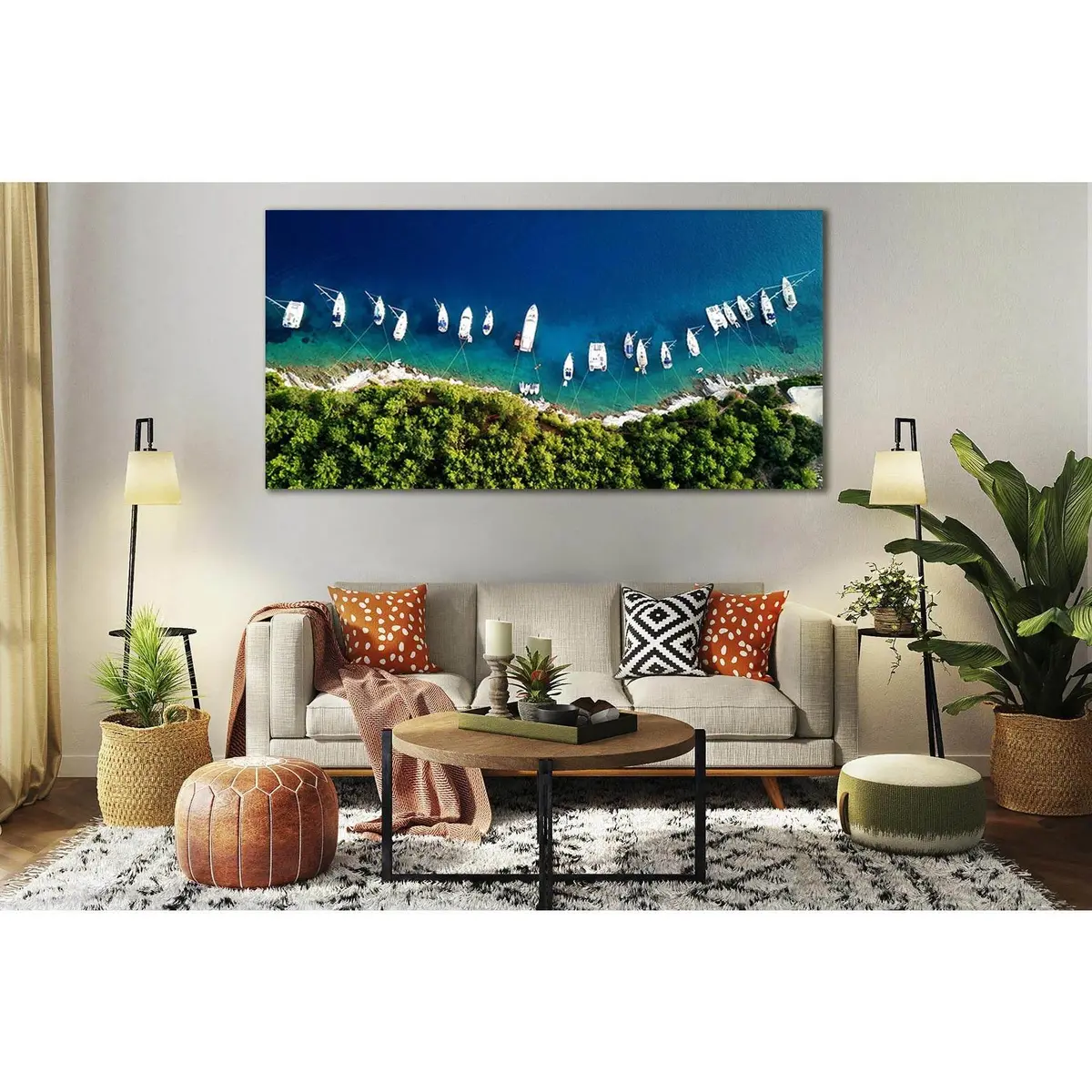 Boats Kefalonia Island №Sl58 Ready To Hang Canvas Print 1