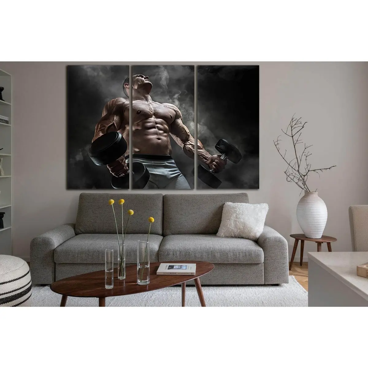 Bodybuilding Man With Dumbbells №Sl899 Ready To Hang Canvas Print 5