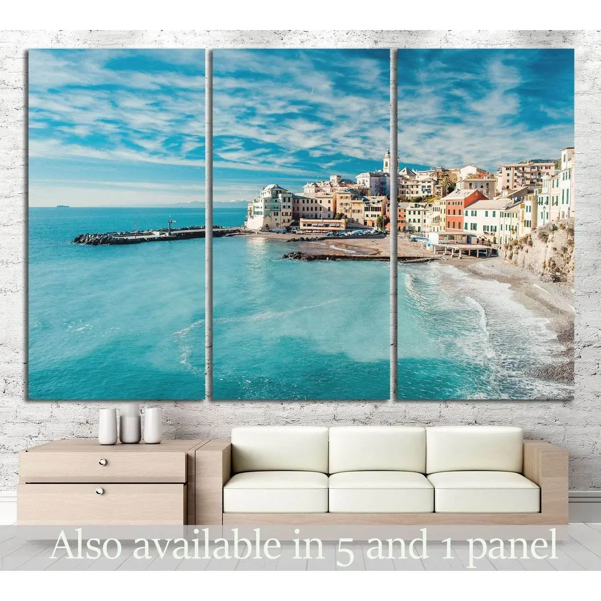 Bogliasco, Fishing Village In Italy №1122 Ready To Hang Canvas Print 5