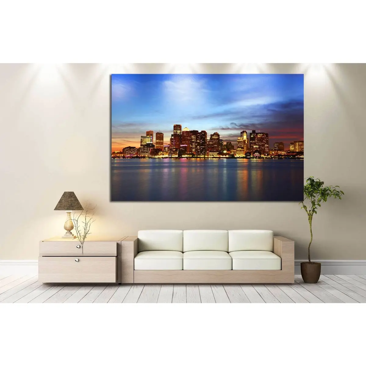 Boston Cityscape №127 Ready To Hang Canvas Print 3