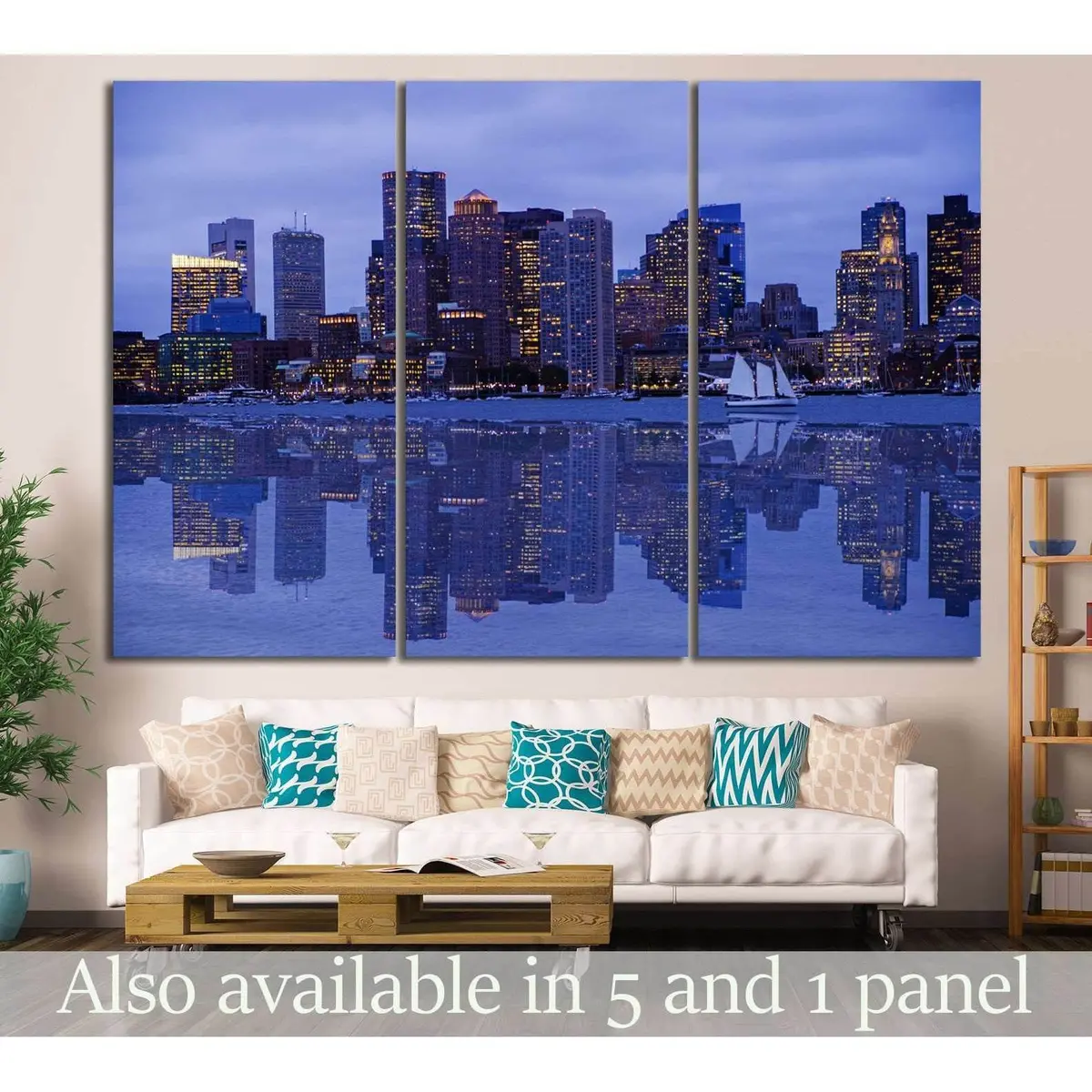 Boston Cityscape №130 Ready To Hang Canvas Print 5