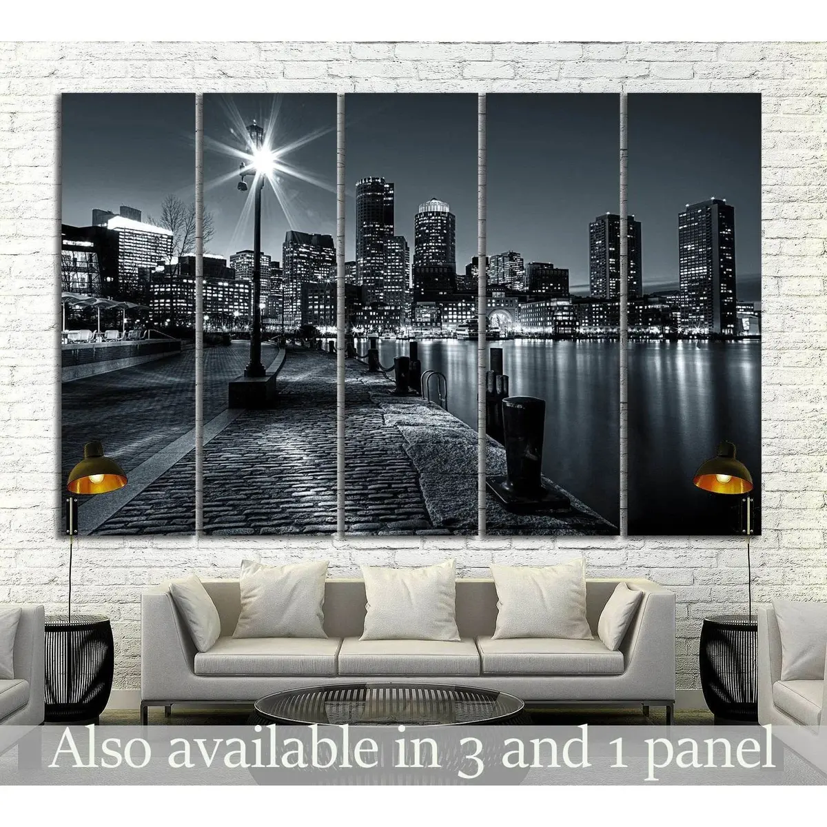 Boston Cityscape No. 131 Premium Canvas Wall Art