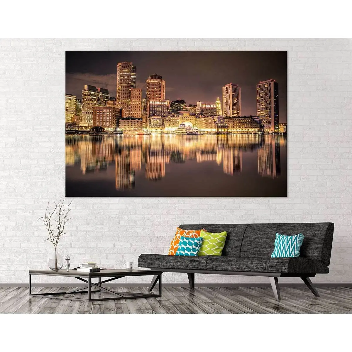 Boston Skyline №126 Ready To Hang Canvas Print 2