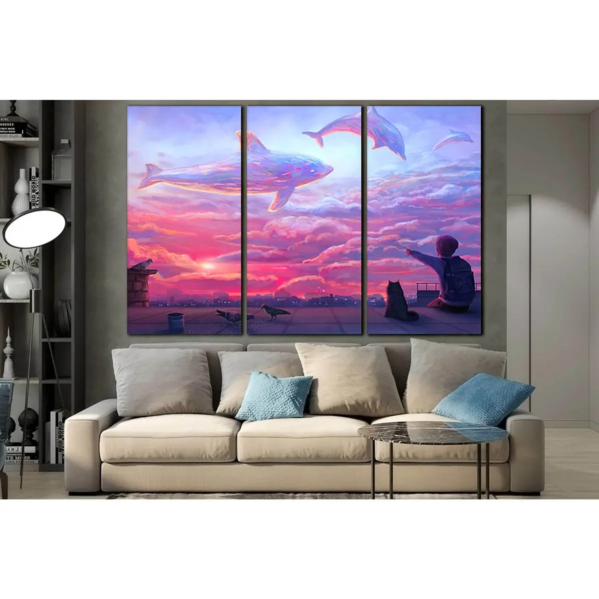 Boy Looking At Cloud Dolphins №Sl1220 Ready To Hang Canvas Print 5
