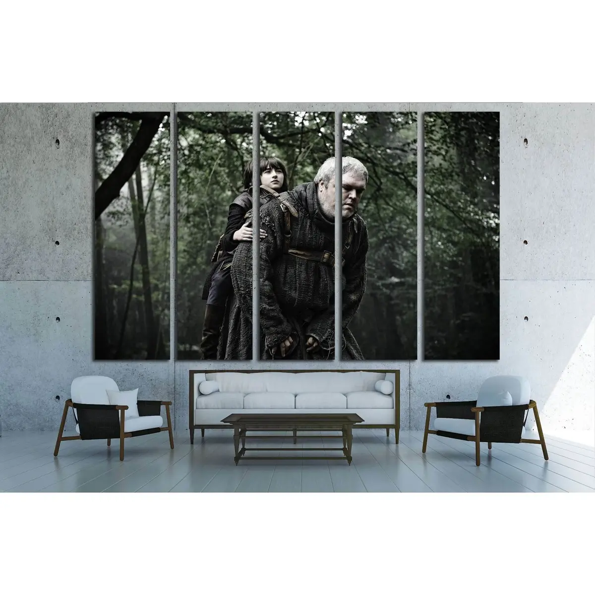 Bran Stark and Hodor Game of Thrones Canvas Wall Art Print - Image 3