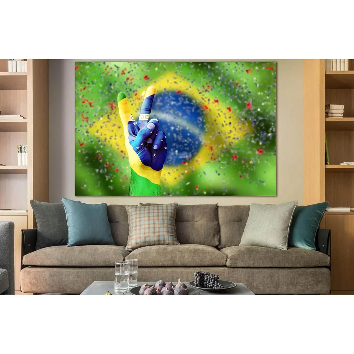 Brazil Flag On Hand №Sl1167 Ready To Hang Canvas Print 1
