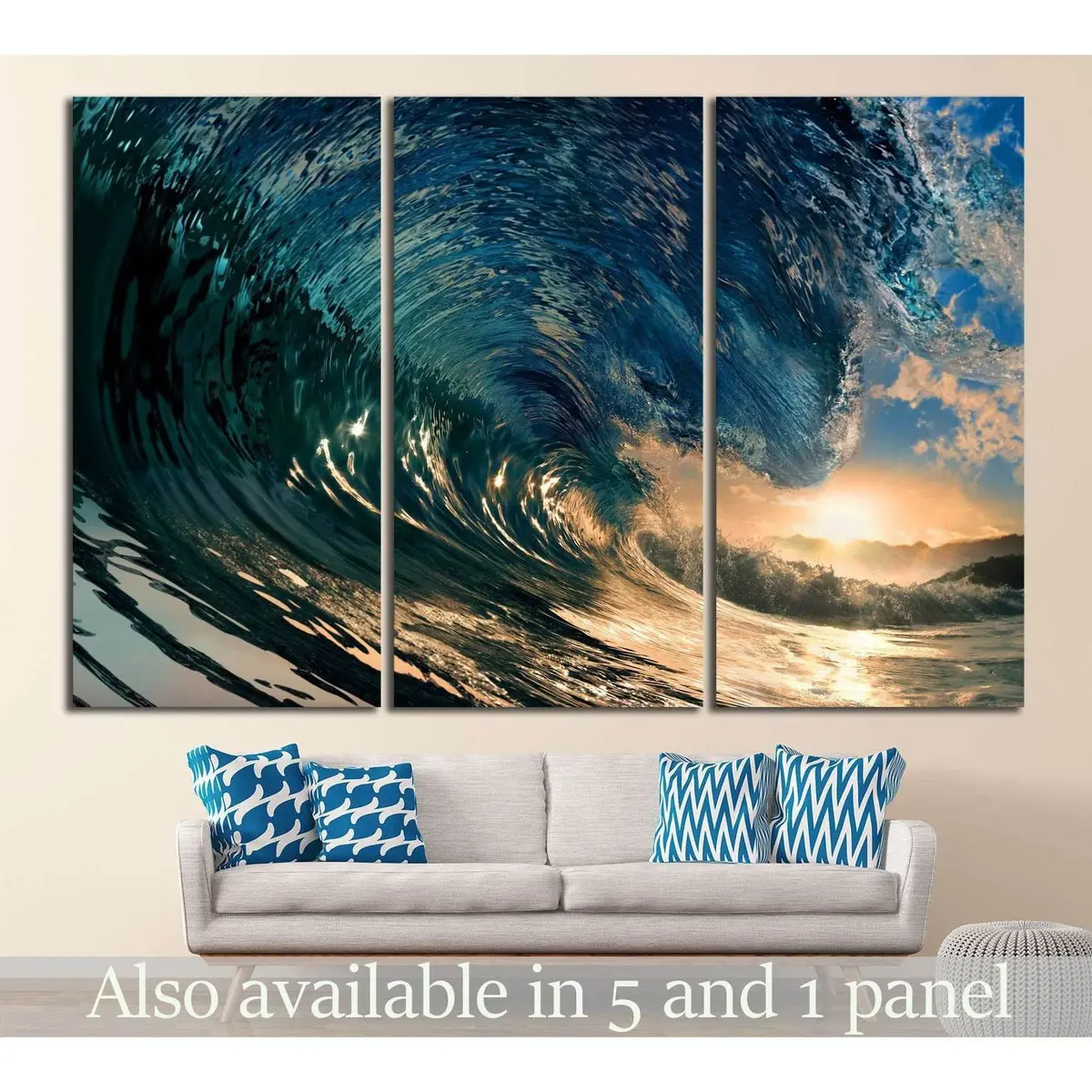 Breaking Ocean Wave №837 Ready To Hang Canvas Print 5