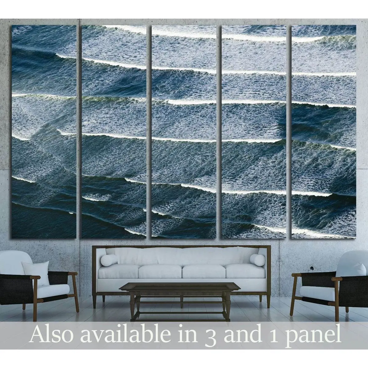 Dramatic Ocean Waves Off Portland, Maine — Ready-to-Hang Canvas Wall Art #2543