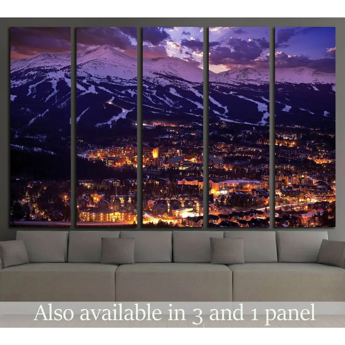 Breckenridge, Colorado Winter Sunset Canvas Wall Art №1627 – Ready to Hang