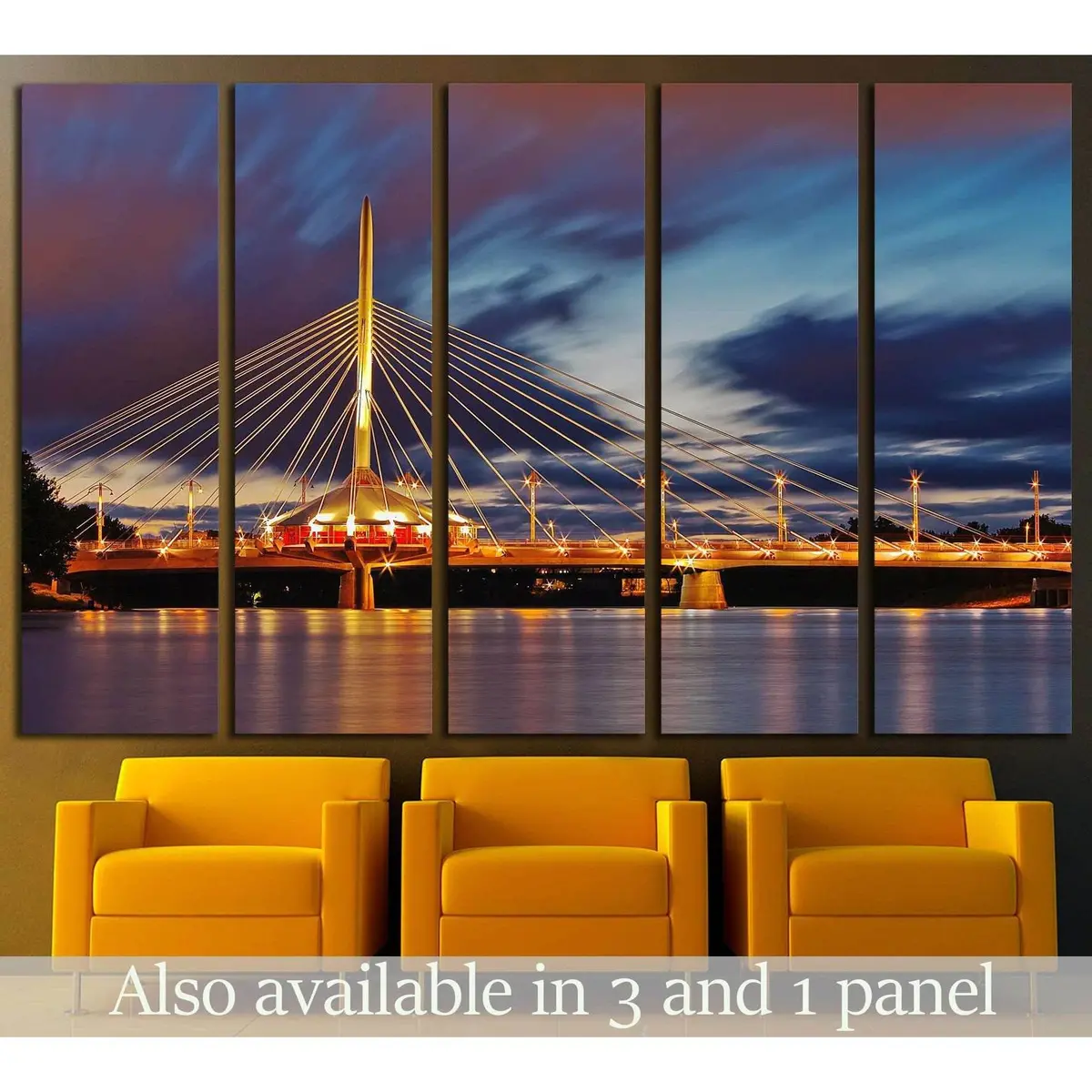 Nighttime Bridge Canvas Art Print №2154 – Premium Ready-to-Hang Wall Decor