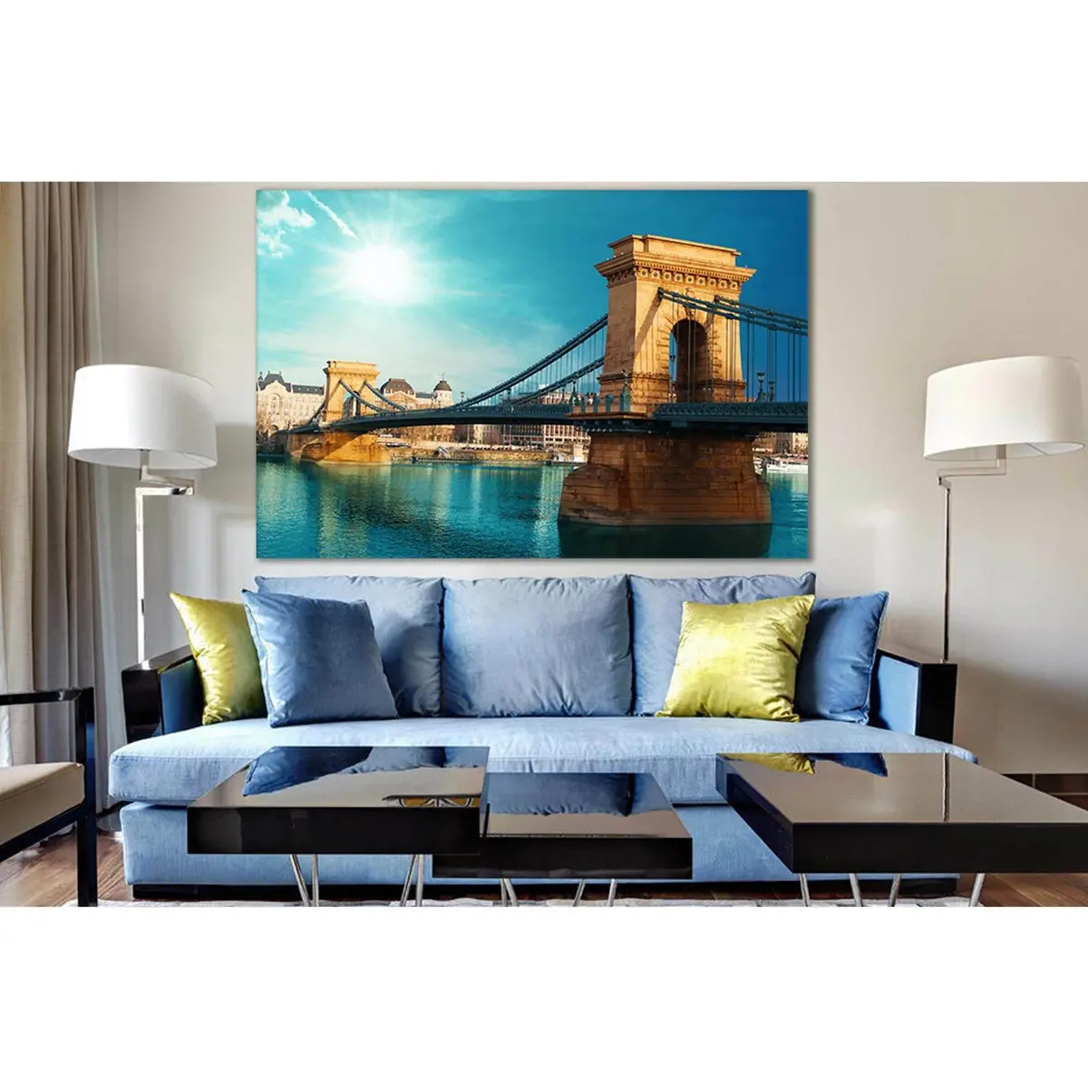 Bridge In Budapest Hungary №Sl1134 Ready To Hang Canvas Print 1