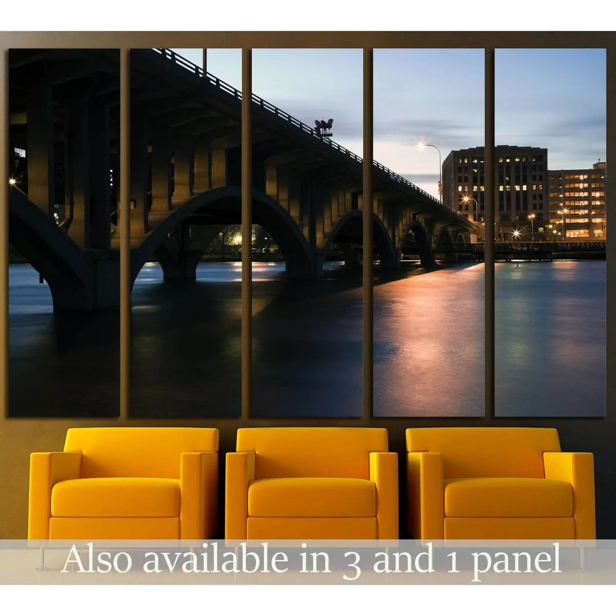 Rockford, Illinois Bridge Art Print №1748 – Premium Ready-to-Hang Canvas