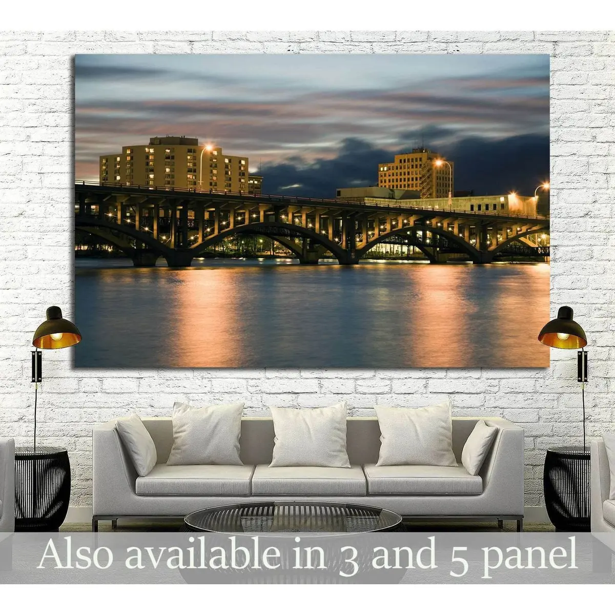 Bridge In Rockford, Illinois, Usa №1786 Ready To Hang Canvas Print 1