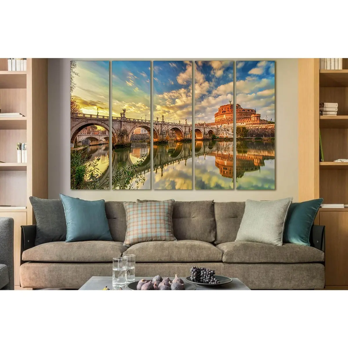Rome Bridge Canvas Print Featuring Castel Sant'Angelo – Ready-to-Hang Wall Art SL1101