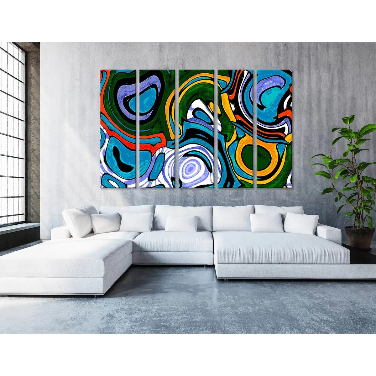 Vibrant Abstract Canvas Wall Art – Pre-Installed Hanging Hardware - Image 3