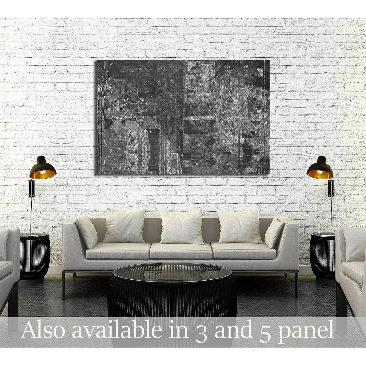 Bright Abstract Mosaic Grey Background With Gloss №3229 Ready To Hang Canvas Print 1