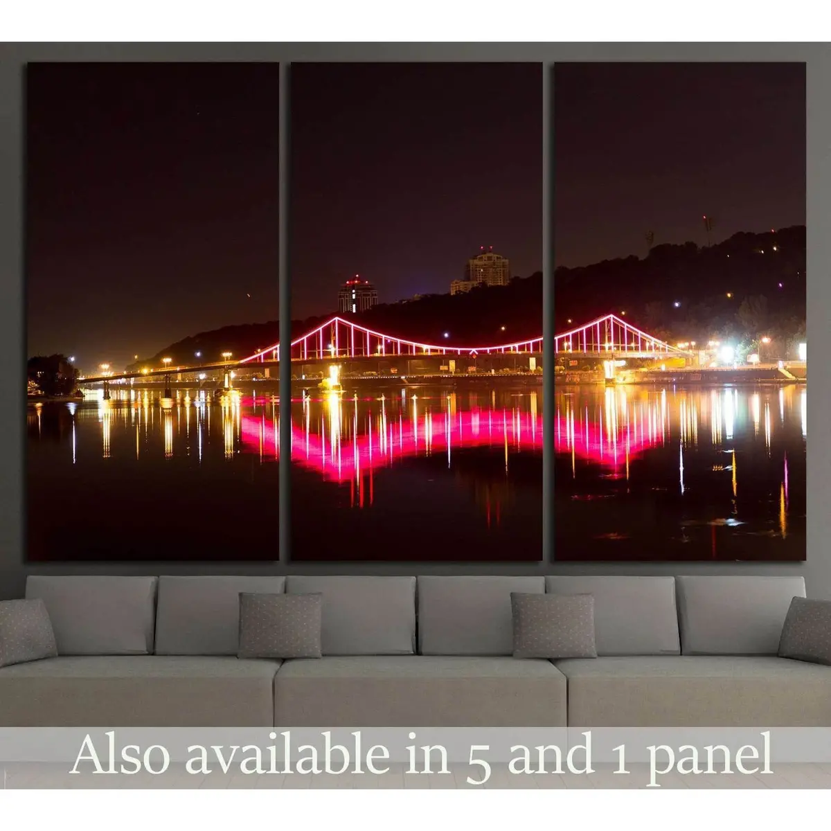 Bright Bridge Over The River, Ukraine №814 Ready To Hang Canvas Print 5