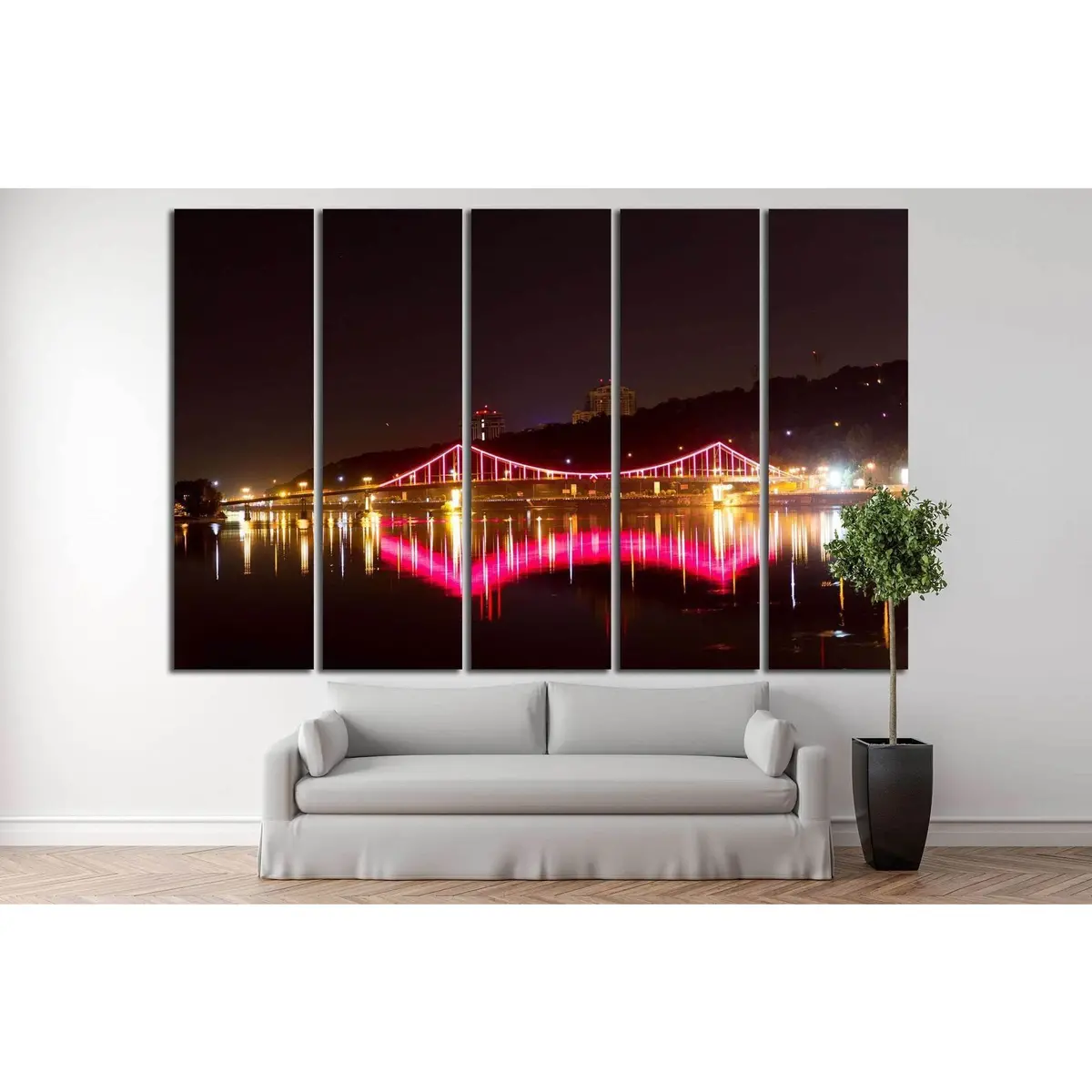 Ukrainian River Bridge Canvas Art Print #814 – Premium Ready-to-Hang Wall Decor - Image 3