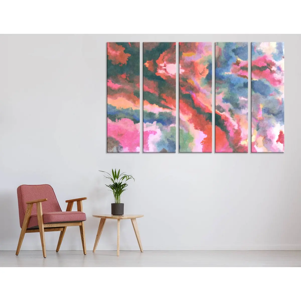 Vibrant Pink Abstract Canvas Art Print №04340 – Pre-Hung & Ready to Display