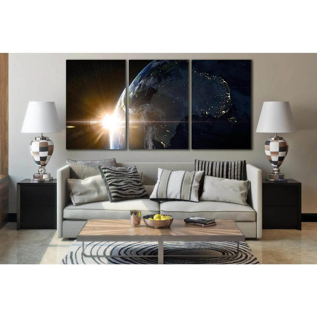 Bright Sunrise Over Planet Earth №Sl438 Ready To Hang Canvas Print 5