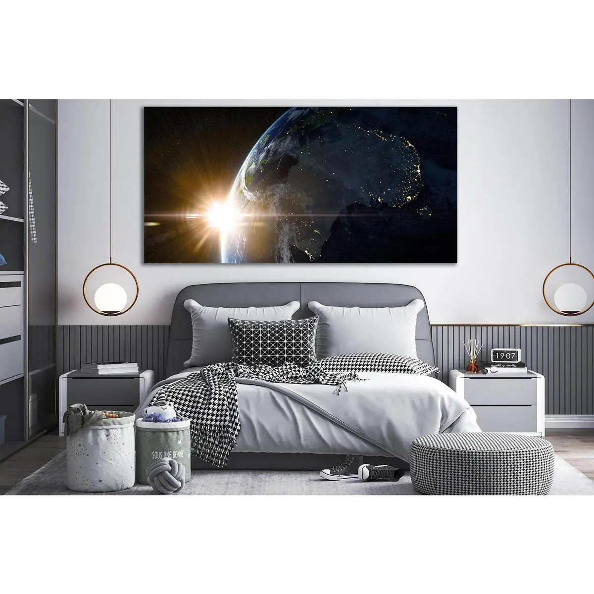 Bright Sunrise Over Planet Earth №Sl438 Ready To Hang Canvas Print 1