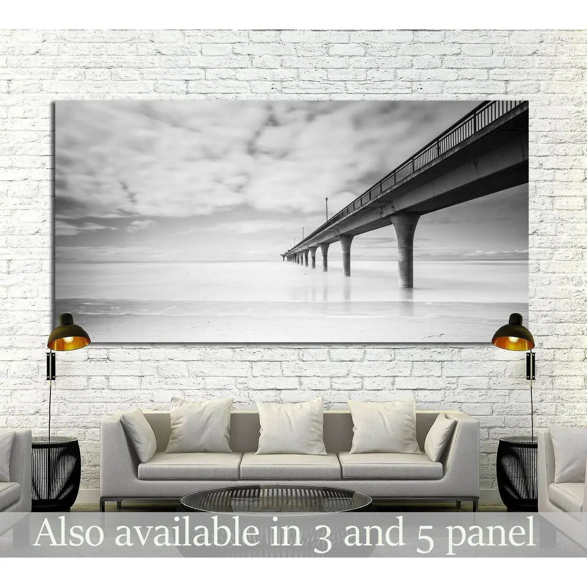 Brighton Pier Of Christchurch, New Zealand №2526 Ready To Hang Canvas Print 1