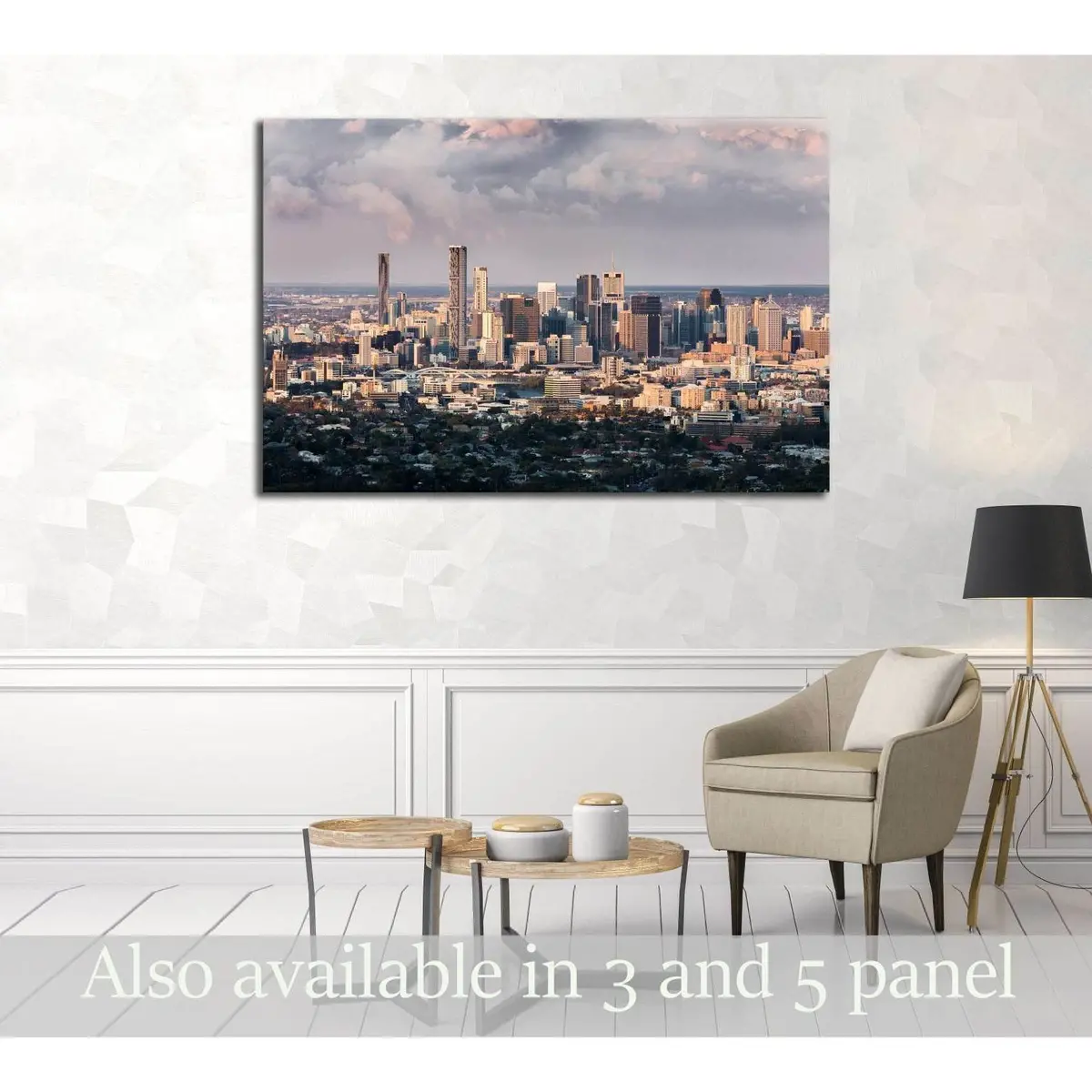 Brisbane City Landscape №2986 Ready To Hang Canvas Print 1