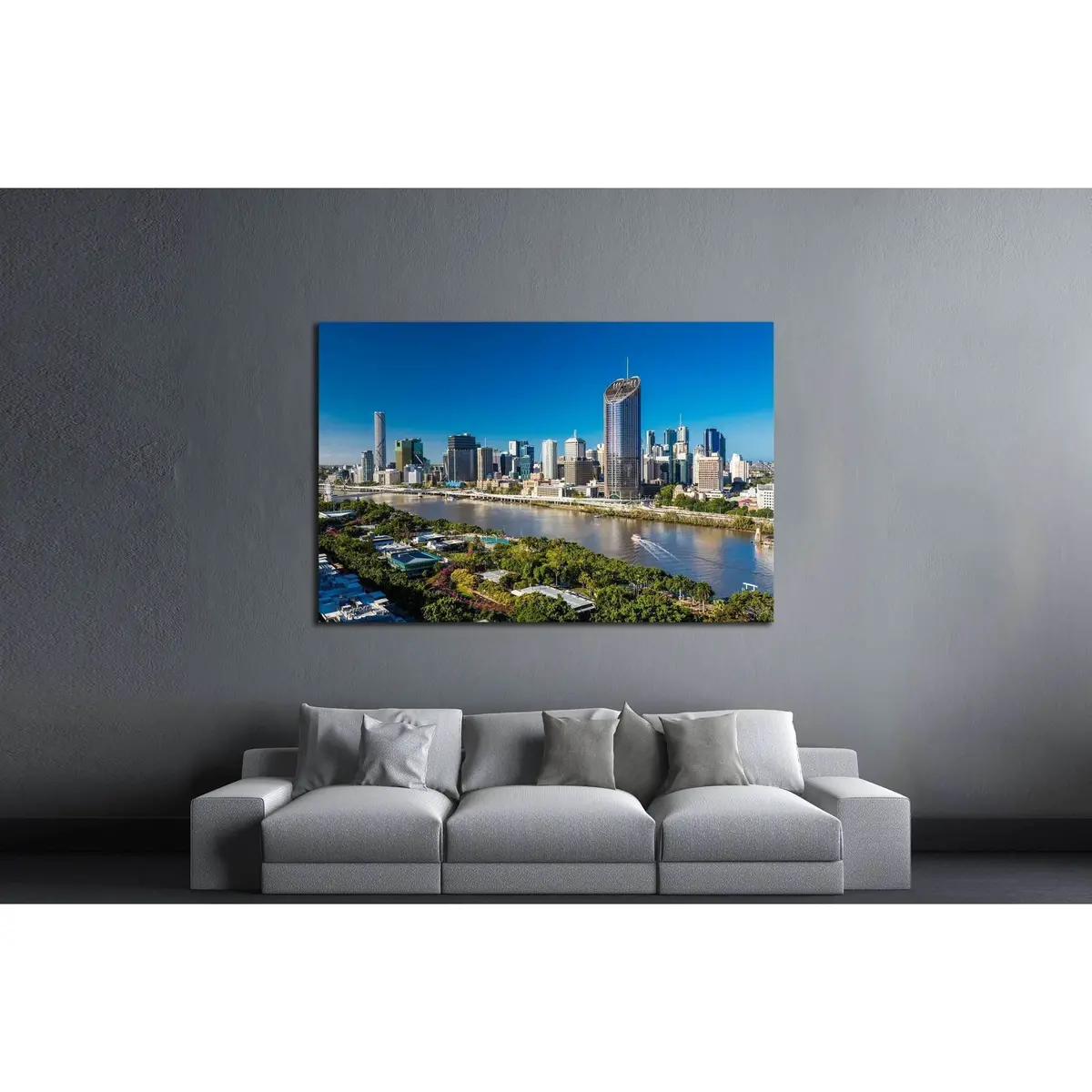 Brisbane Is The Capital Of Qld And The Third Largest City In Australia №2413 Ready To Hang Canvas Print 3