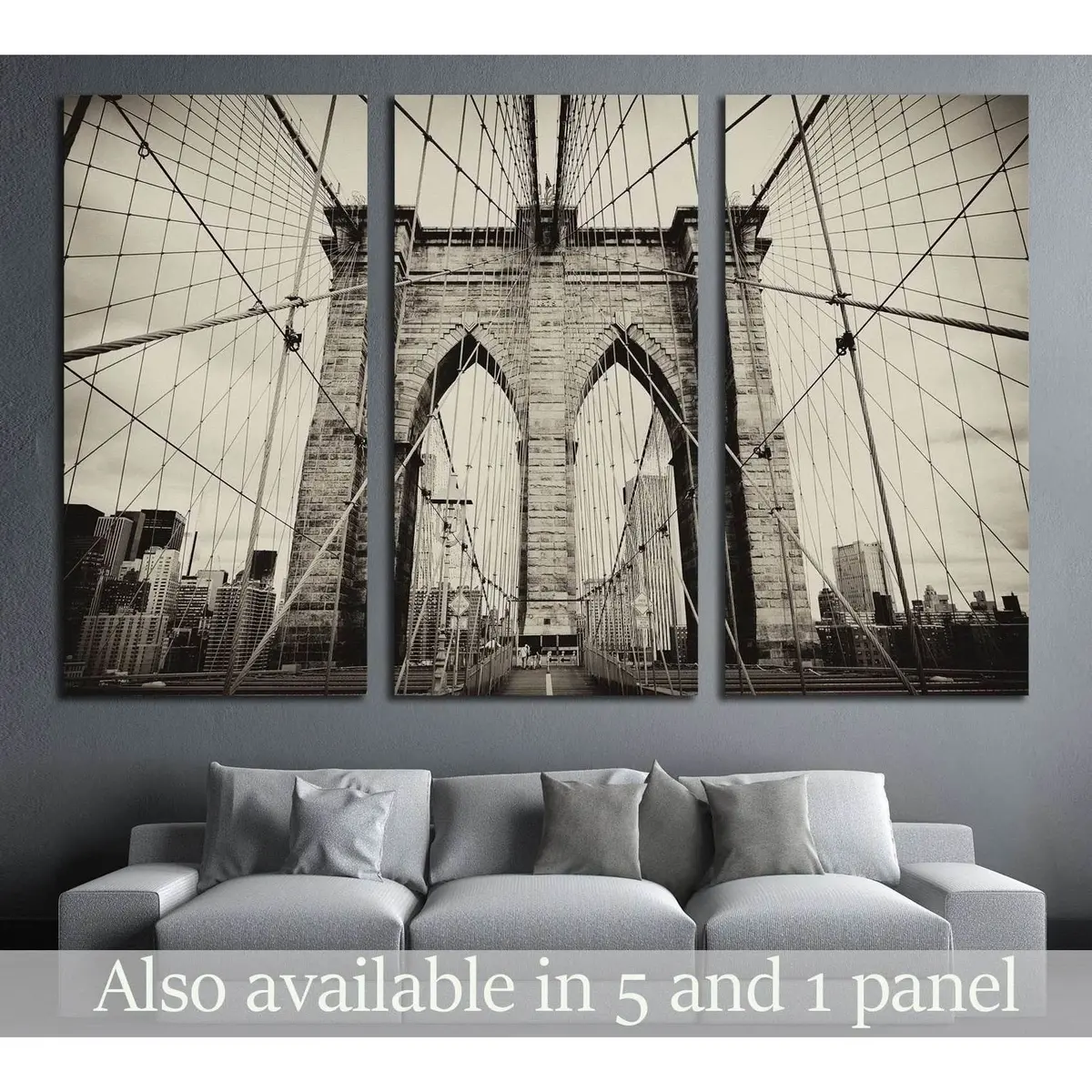 Brooklyn Bridge №563 Ready To Hang Canvas Print 1
