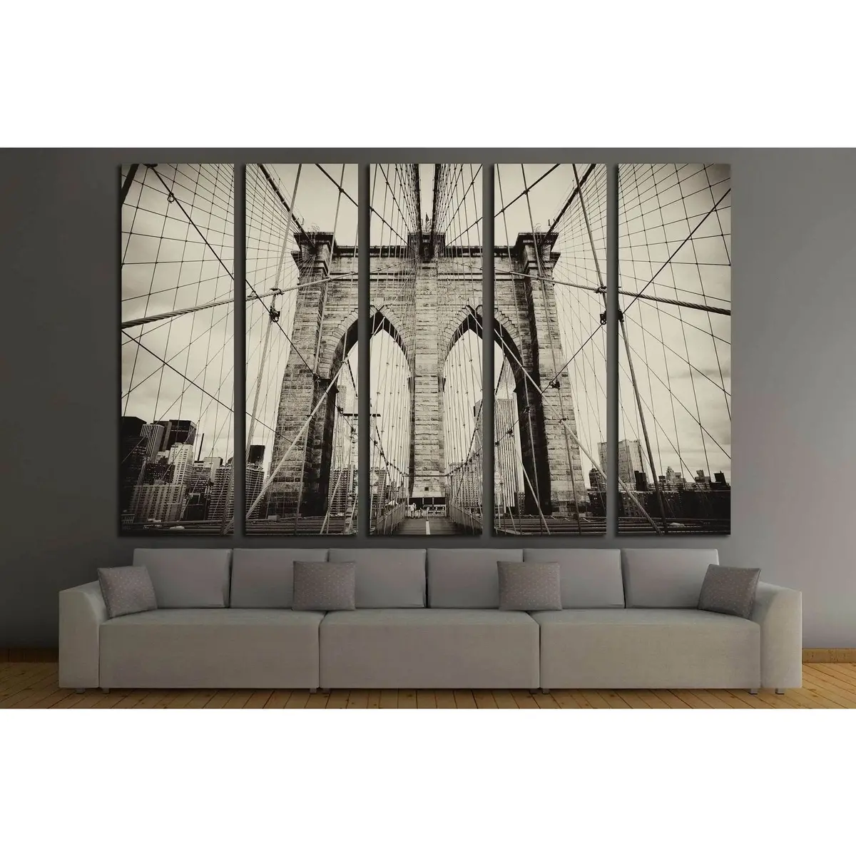 Brooklyn Bridge #563 Premium Ready-to-Hang Canvas Art - Image 3