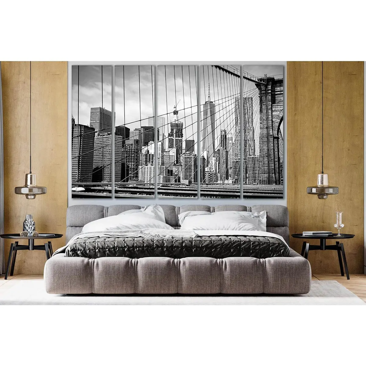 Brooklyn Bridge Monochrome Canvas Art – SL1133, Premium Ready-to-Hang Wall Decor