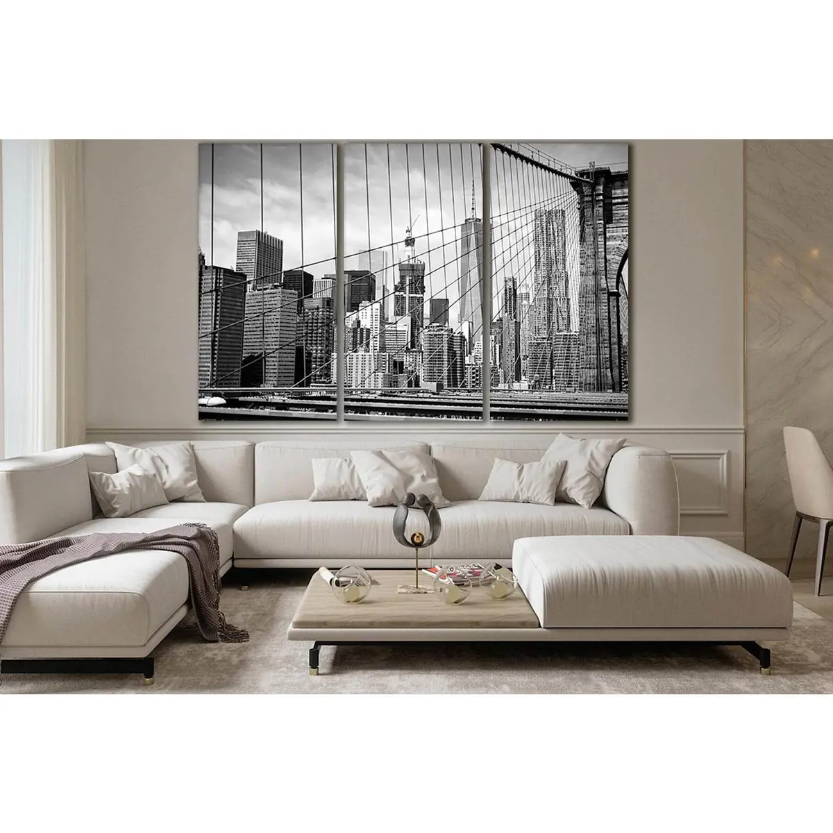 Brooklyn Bridge Black And White №Sl1133 Ready To Hang Canvas Print 5