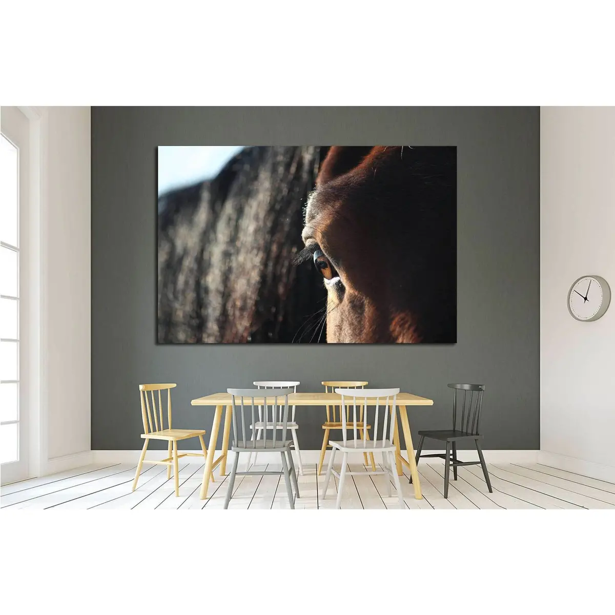 Brown Horse Eye Close Up №1841 Ready To Hang Canvas Print 2