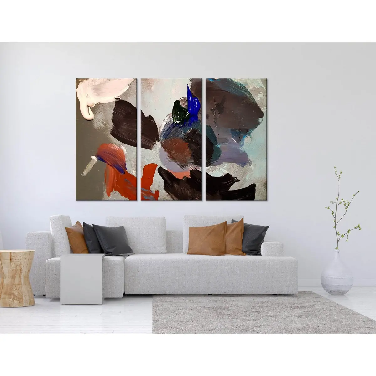 Brown, Red, Gray Abstract №04261 Ready To Hang Canvas Print 5