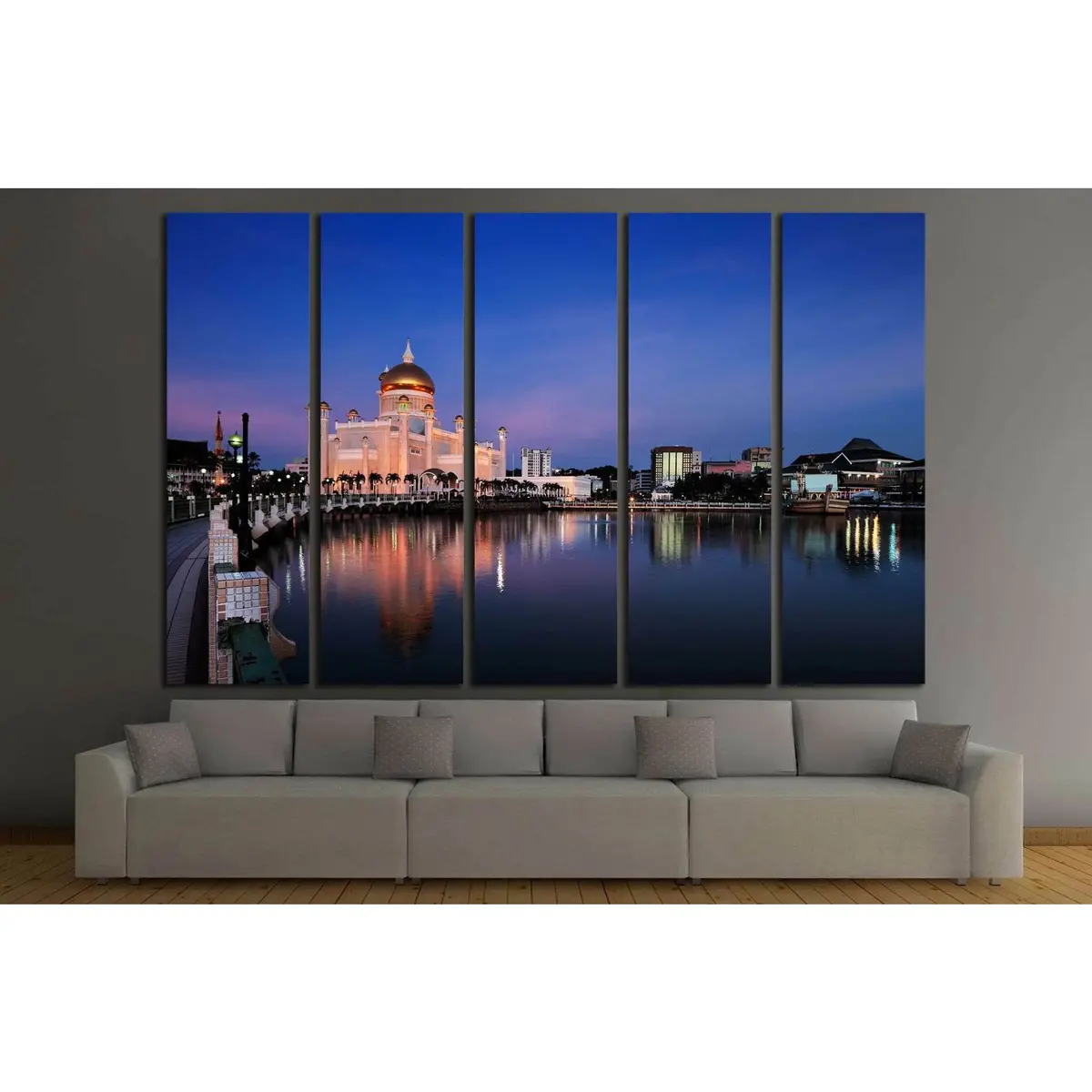 Sultan Omar Ali Saifuddien Mosque in Bandar Seri Begawan, Brunei – Ready-to-Hang Canvas Wall Art - Image 3