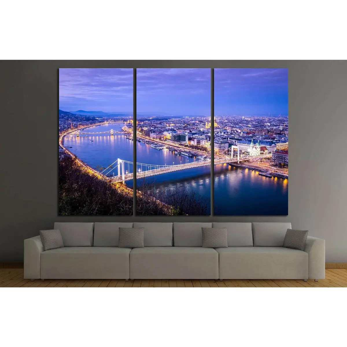 Budapest Cityscape, Gellert Hill, Hungary №1201 Ready To Hang Canvas Print 5
