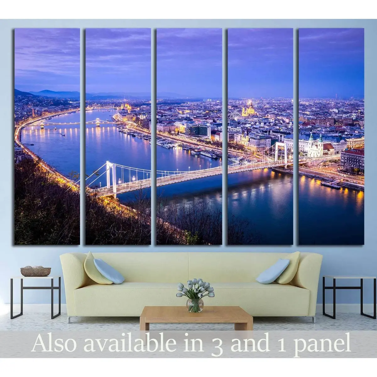 Budapest Skyline from Gellert Hill – Premium Aerial Canvas Wall Art