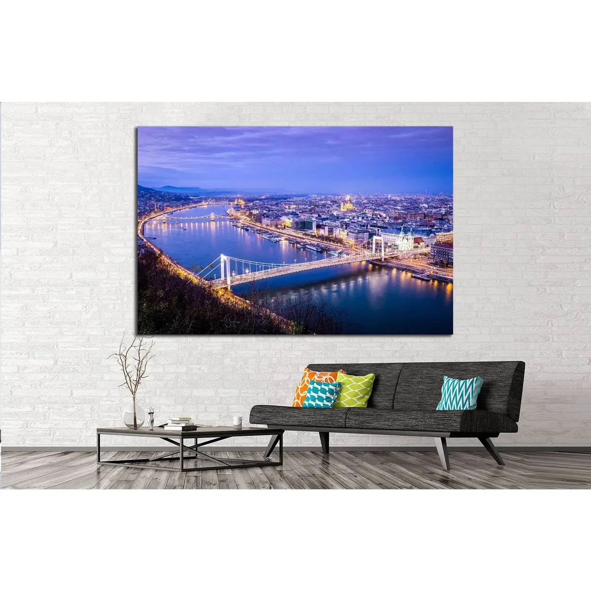Budapest Cityscape, Gellert Hill, Hungary №1201 Ready To Hang Canvas Print 3