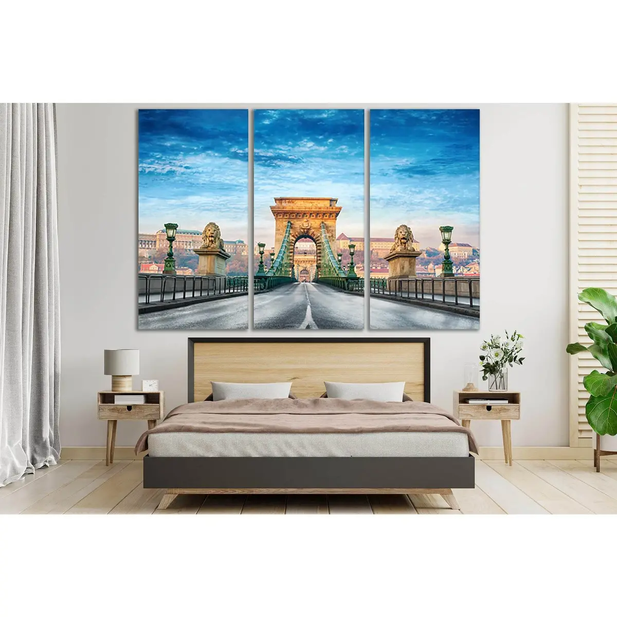 Budapest Hungary Chain Bridge №Sl1131 Ready To Hang Canvas Print 5