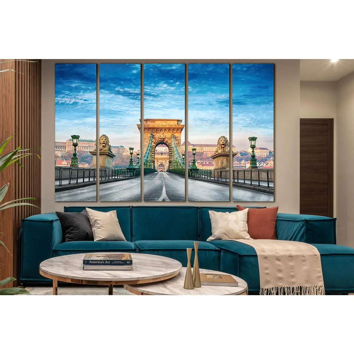 Budapest Chain Bridge Canvas Wall Art – Ready-to-Hang Print from Hungary - Image 3