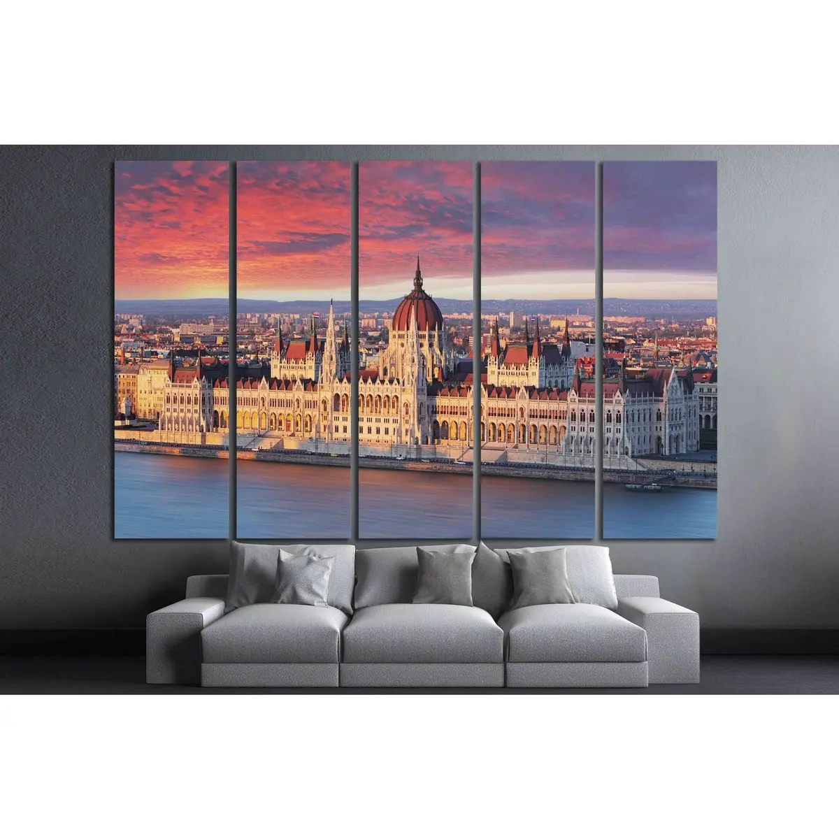 Budapest Parliament Sunrise Canvas Wall Art №1136 - Image 3