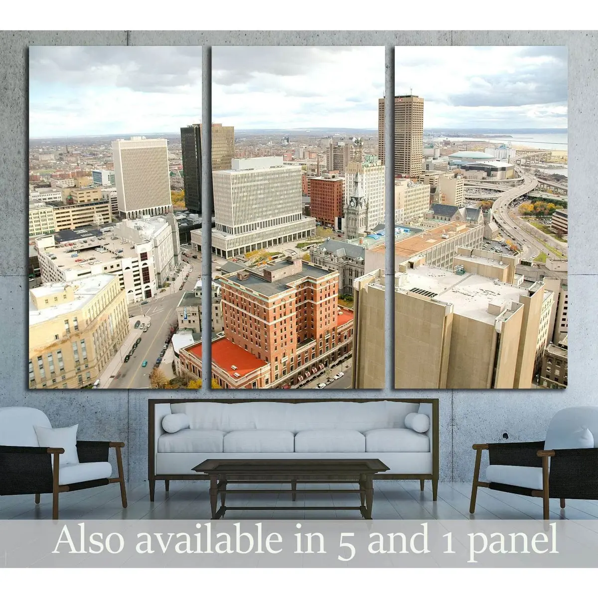 Buffalo Skyline From The City Hall Observation Deck №1682 Ready To Hang Canvas Print 1