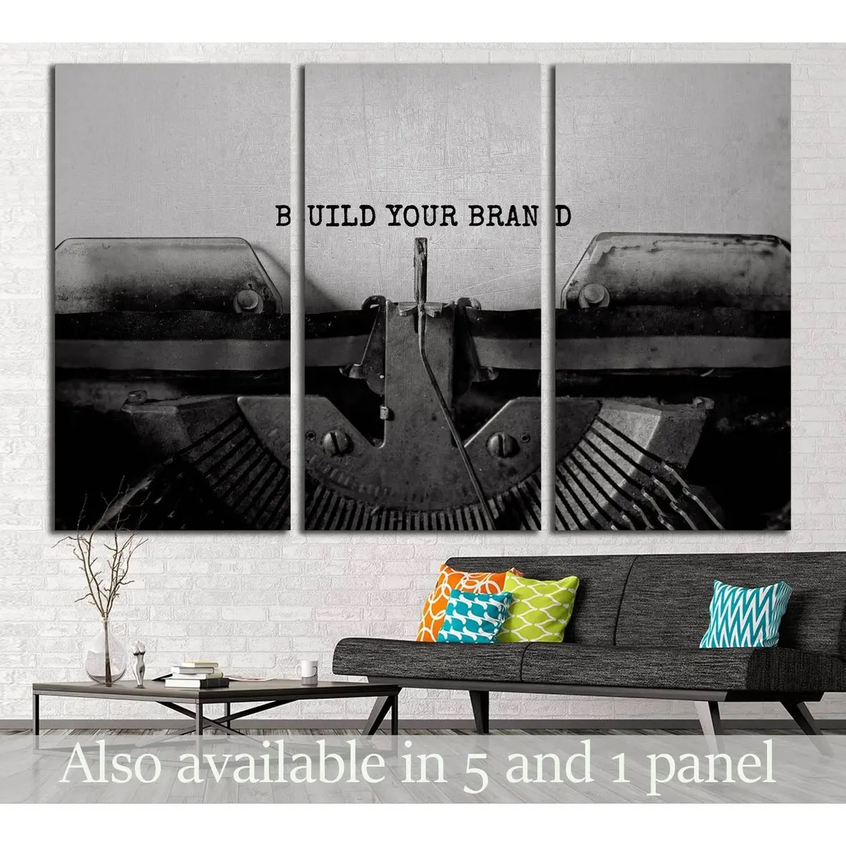 Build Your Brand Typed Words On A Vintage Typewriter №3020 Ready To Hang Canvas Print 5