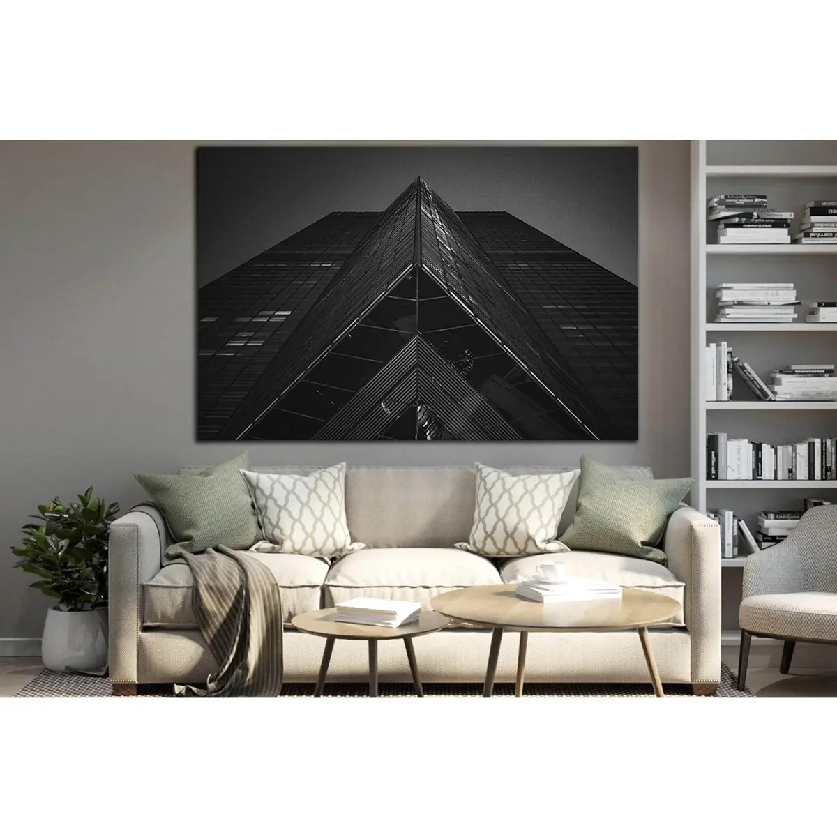 Building Architecture In Black And White №Sl1404 Ready To Hang Canvas Print 2